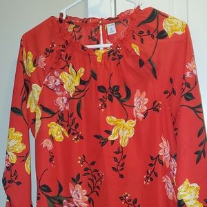 Old Navy Red Floral Top